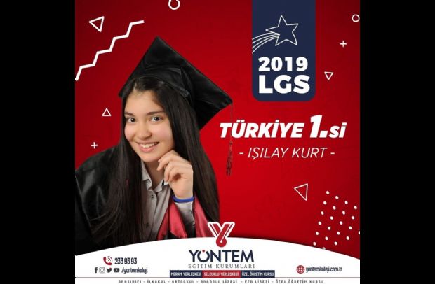 Türkiye 1.si olan öğrencimiz Işılay Kurt 'u kutluyoruz. 
