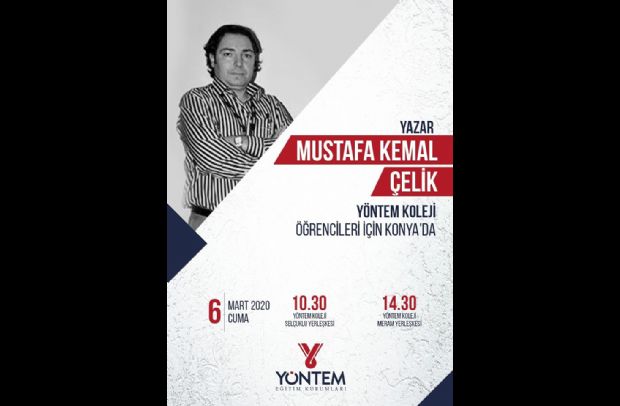 Konya'da yazarlarla öğrencileri en çok buluşturan okul olarak şimdi de sıra Hiper Cemil serisinin yazarı Mustafa Kemal Çelik'te...