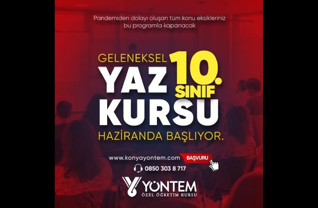 Geleneksel 10.Sinif Yaz Kursumuz haziranda başlıyor.