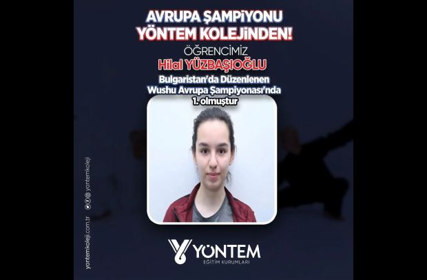 Öğrencimiz Hilâl Yüzbaşıoğlu  Bulgaristan'ta düzenlenen Wushu Avrupa Şampiyonası'nda 1. olmuştur
