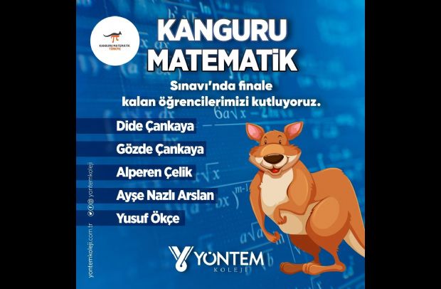 Kanguru Matematik Sınavı'nda Finale kalan öğrencilerimizi kutluyoruz. 