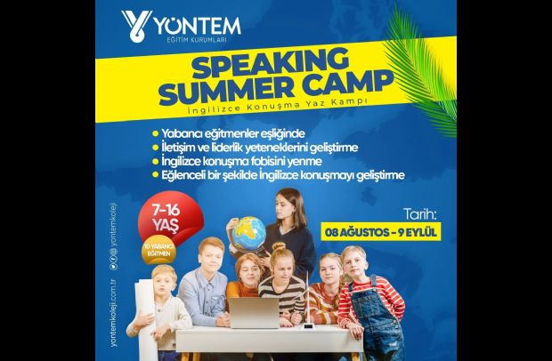 Yöntem Koleji Summer Speaking Camp   İngilizce konuşma yaz kampımıza kayıtlarımız başlamıştır.