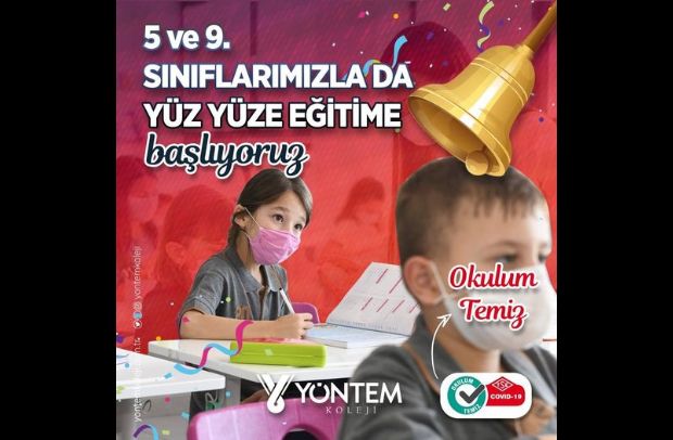 5 ve 9. sınıflarımızla 2 KASIM 2020 PAZARTESİ günü yüz yüze eğitime başlıyoruz. 