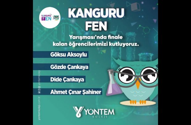 Kanguru Fen Yarışması'nda finale kalan öğrencilerimizi kutluyoruz.