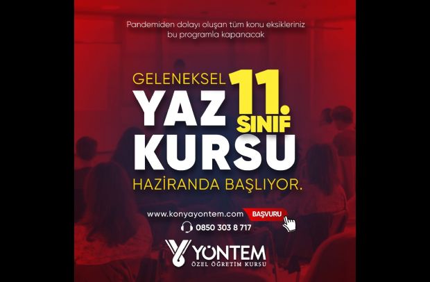 Geleneksel 11.Sınıf Yaz Kursumuz haziranda başlıyor.