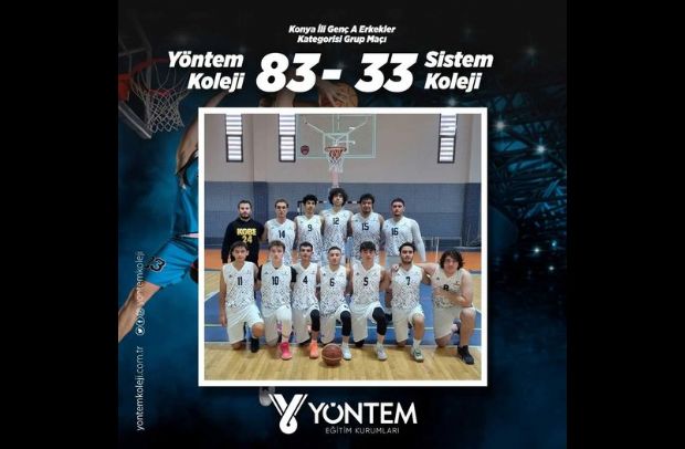 Konya İli Genç A Erkekler Kategorisi Grup Maçı Yöntem Koleji 83- Sistem Koleji Lisesi: 33 