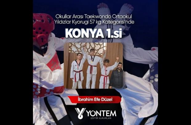 Okullar Arası Taekwondo Ortaokul Yıldızlar Kyorugi 57 kg Kategorisi'nde öğrencimiz İbrahim Efe Düzel Konya 1.si olmuştur...  dünyainsanhaklarıgünü