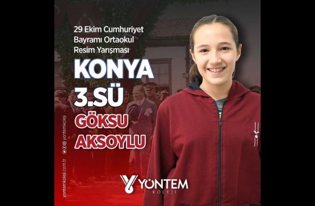 29 Ekim Cumhuriyet Bayramı Ortaokul Resim Yarışması Konya 3.sü