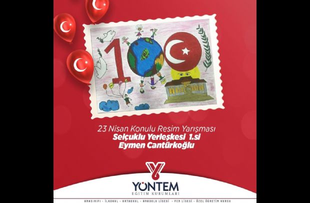 23 Nisan Konulu Resim Yarışması Selçuklu Yerleşkesi 1.si Eymen Cantürkoğlu...