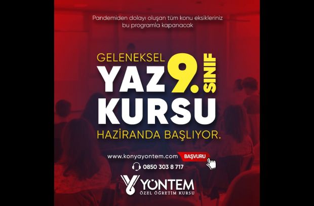 Geleneksel 9.Sınıf Yaz Kursumuz haziranda başlıyor.
