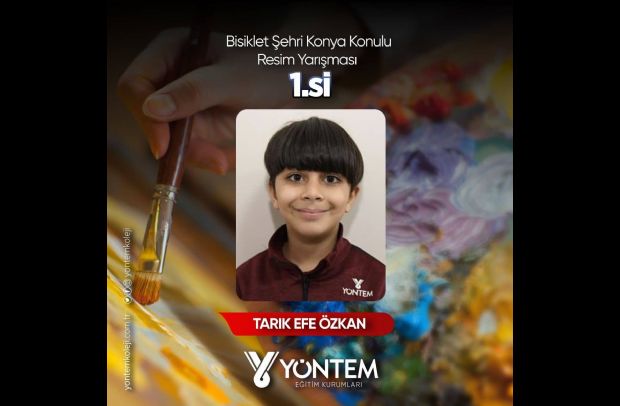 Bisiklet Şehri Konya Konulu Resim Yarışması  1.si Tarık Efe Özkan