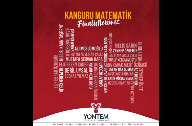 Kanguru Matematik finalistlerimizi kutluyoruz. 